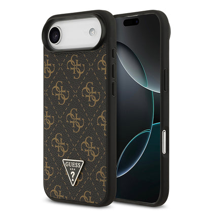 iPhone 17 Air Kılıf Guess Orjinal Lisanslı PU Deri 4G Desenli Üçgen Logolu Kapak