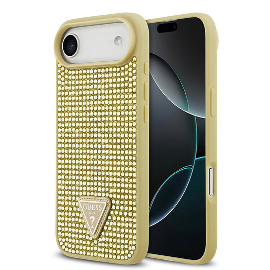 iPhone 17 Air Kılıf Guess Orjinal Lisanslı Taşlı Arka Yüzey Üçgen Logolu Kapak