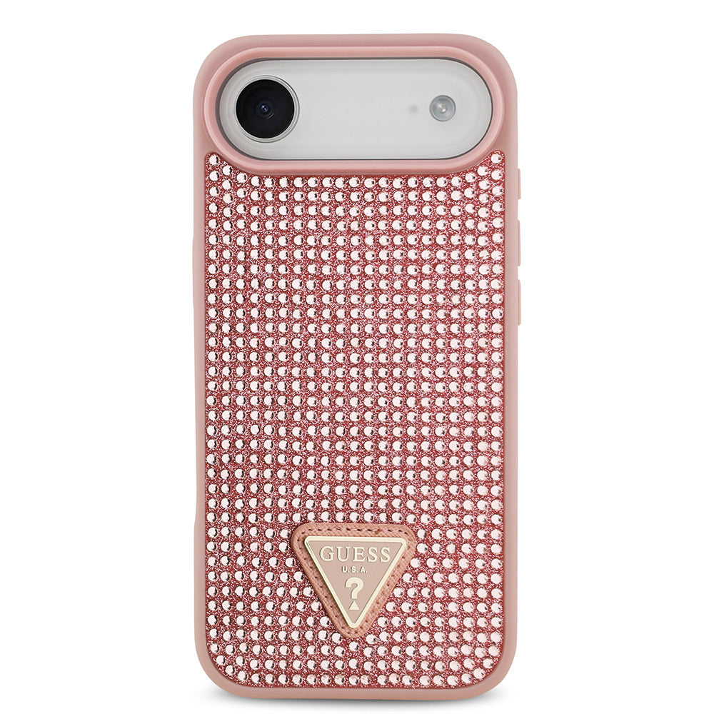 iPhone 17 Air Kılıf Guess Orjinal Lisanslı Taşlı Arka Yüzey Üçgen Logolu Kapak