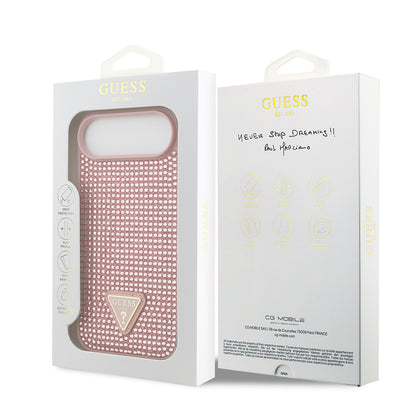 iPhone 17 Air Kılıf Guess Orjinal Lisanslı Taşlı Arka Yüzey Üçgen Logolu Kapak
