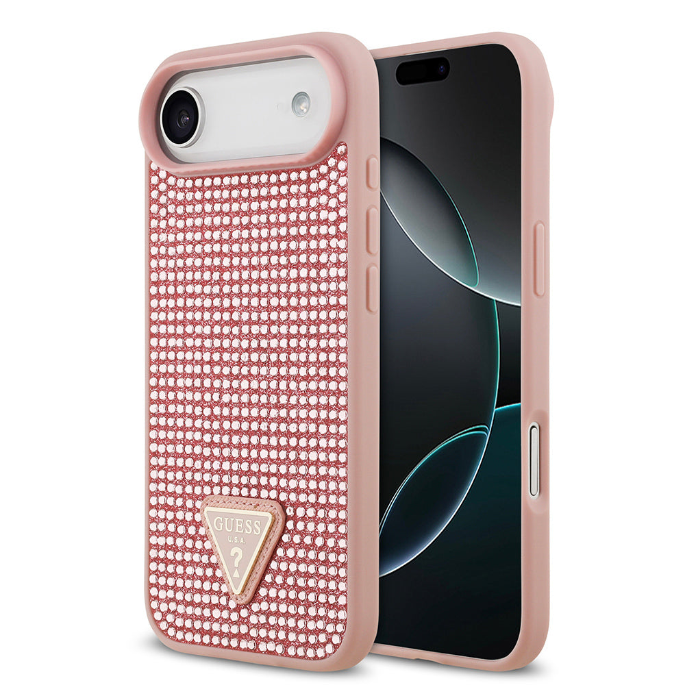 iPhone 17 Air Kılıf Guess Orjinal Lisanslı Taşlı Arka Yüzey Üçgen Logolu Kapak