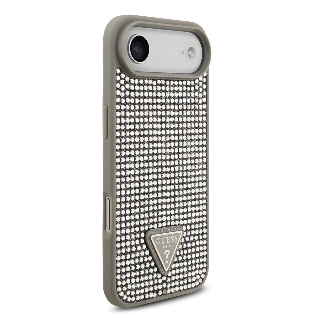 iPhone 17 Air Kılıf Guess Orjinal Lisanslı Taşlı Arka Yüzey Üçgen Logolu Kapak