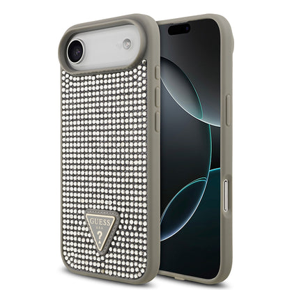 iPhone 17 Air Kılıf Guess Orjinal Lisanslı Taşlı Arka Yüzey Üçgen Logolu Kapak