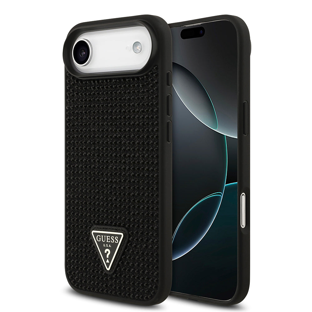 iPhone 17 Air Kılıf Guess Orjinal Lisanslı Taşlı Arka Yüzey Üçgen Logolu Kapak