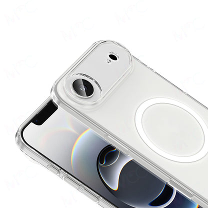 Apple iPhone 17 Air Kılıf IC Çipli M-Safe Şarj Özellikli Şeffaf Kamera Çerçeveli Zore Toledo Kapak