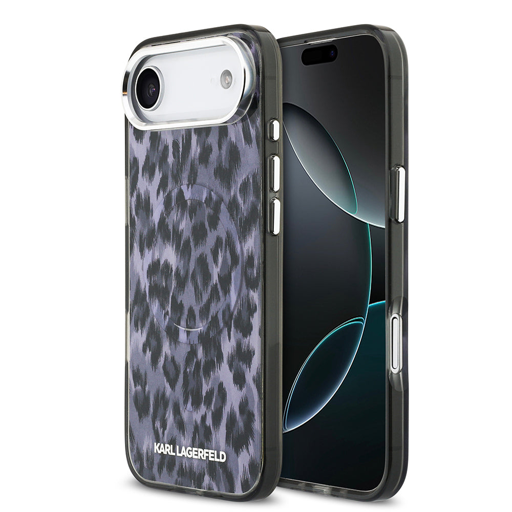 iPhone 17 Air Kılıf Karl Lagerfeld Orjinal Lisanslı M-safe Şarj Özellikli IML Leopar Baskılı Kapak