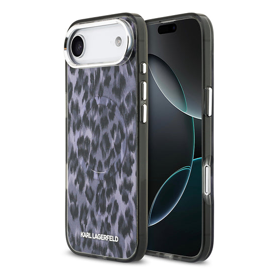 iPhone 17 Air Kılıf Karl Lagerfeld Orjinal Lisanslı M-safe Şarj Özellikli IML Leopar Baskılı Kapak
