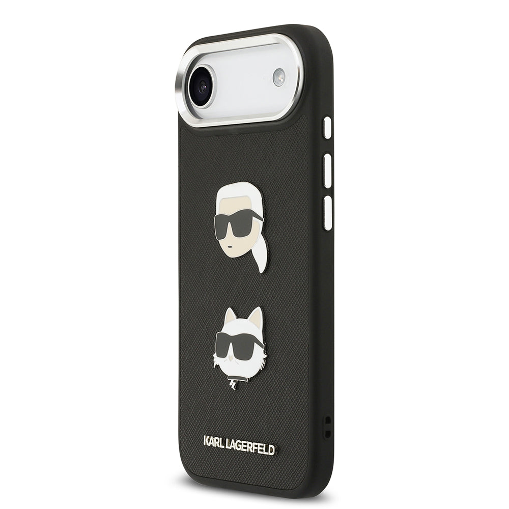 iPhone 17 Air Kılıf Karl Lagerfeld Orjinal Lisanslı Metal Logolu K&C Heads Pin Kapak