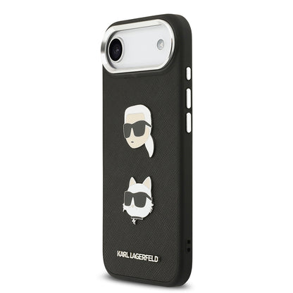 iPhone 17 Air Kılıf Karl Lagerfeld Orjinal Lisanslı Metal Logolu K&C Heads Pin Kapak