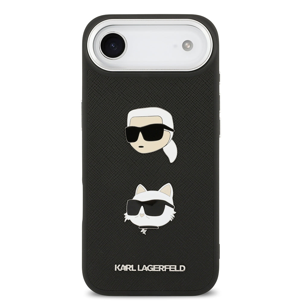 iPhone 17 Air Kılıf Karl Lagerfeld Orjinal Lisanslı Metal Logolu K&C Heads Pin Kapak