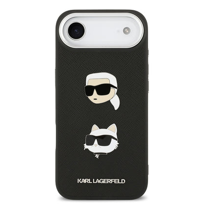 iPhone 17 Air Kılıf Karl Lagerfeld Orjinal Lisanslı Metal Logolu K&C Heads Pin Kapak