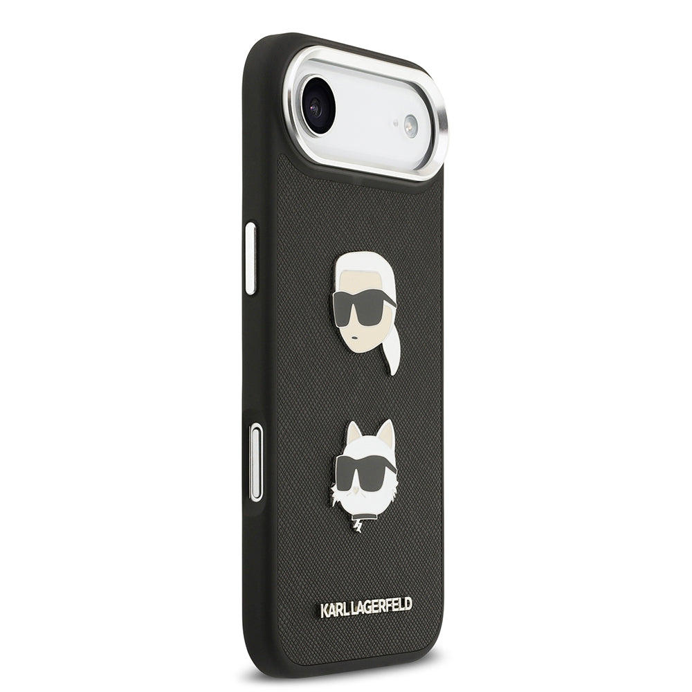 iPhone 17 Air Kılıf Karl Lagerfeld Orjinal Lisanslı Metal Logolu K&C Heads Pin Kapak