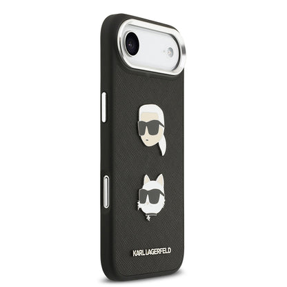 iPhone 17 Air Kılıf Karl Lagerfeld Orjinal Lisanslı Metal Logolu K&C Heads Pin Kapak