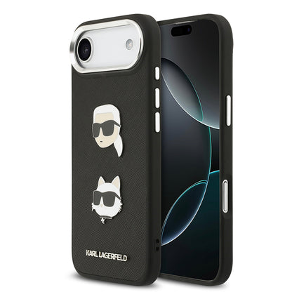 iPhone 17 Air Kılıf Karl Lagerfeld Orjinal Lisanslı Metal Logolu K&C Heads Pin Kapak