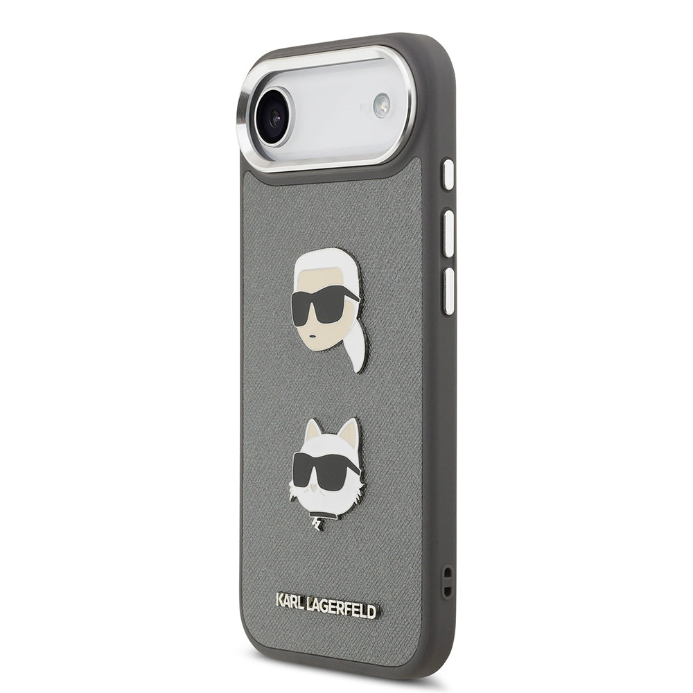 iPhone 17 Air Kılıf Karl Lagerfeld Orjinal Lisanslı Metal Logolu K&C Heads Pin Kapak