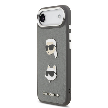 iPhone 17 Air Kılıf Karl Lagerfeld Orjinal Lisanslı Metal Logolu K&C Heads Pin Kapak