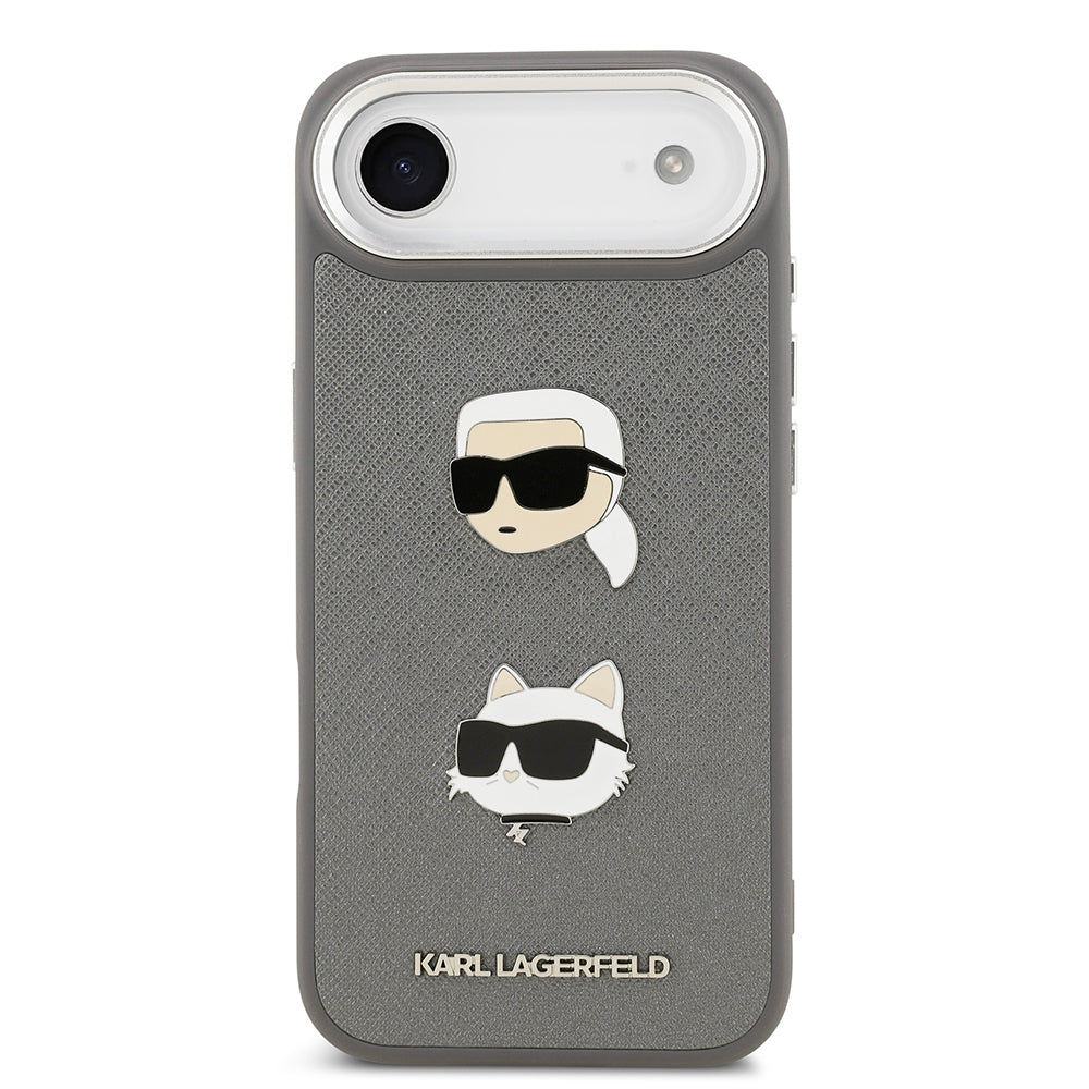 iPhone 17 Air Kılıf Karl Lagerfeld Orjinal Lisanslı Metal Logolu K&C Heads Pin Kapak