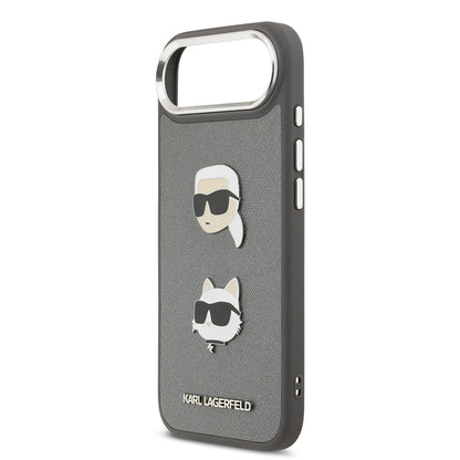 iPhone 17 Air Kılıf Karl Lagerfeld Orjinal Lisanslı Metal Logolu K&C Heads Pin Kapak