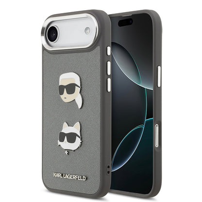 iPhone 17 Air Kılıf Karl Lagerfeld Orjinal Lisanslı Metal Logolu K&C Heads Pin Kapak