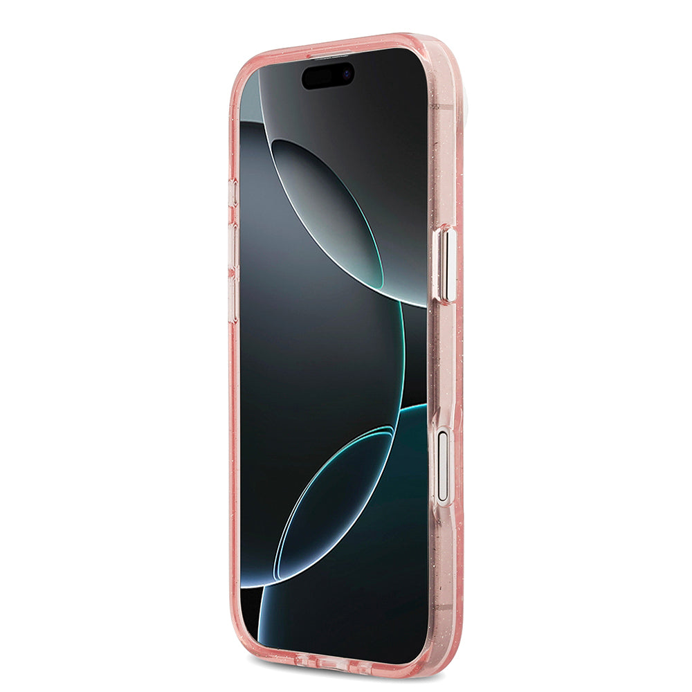 iPhone 17 Air Kılıf Karl Lagerfeld Orjinal Lisanslı Parlayan Simli Karl & Choupette Heads Kapak