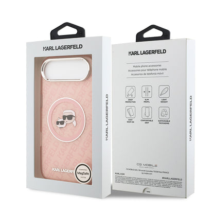 iPhone 17 Air Kılıf Karl Lagerfeld Orjinal Lisanslı Parlayan Simli Karl & Choupette Heads Kapak