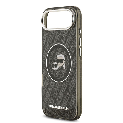 iPhone 17 Air Kılıf Karl Lagerfeld Orjinal Lisanslı Parlayan Simli Karl & Choupette Heads Kapak