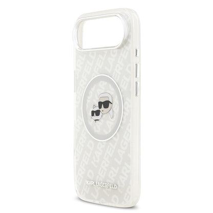 iPhone 17 Air Kılıf Karl Lagerfeld Orjinal Lisanslı Parlayan Simli Karl & Choupette Heads Kapak