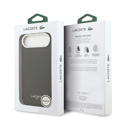 iPhone 17 Air Kılıf Lacoste Orjinal Lisanslı M-safe Şarj Özellikli Champs Elysees PU Deri Tasarımlı Kapak