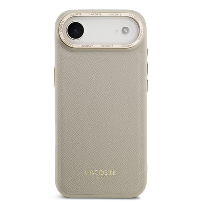 iPhone 17 Air Kılıf Lacoste Orjinal Lisanslı M-safe Şarj Özellikli Champs Elysees PU Deri Tasarımlı Kapak