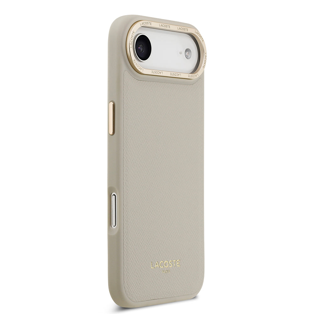 iPhone 17 Air Kılıf Lacoste Orjinal Lisanslı M-safe Şarj Özellikli Champs Elysees PU Deri Tasarımlı Kapak
