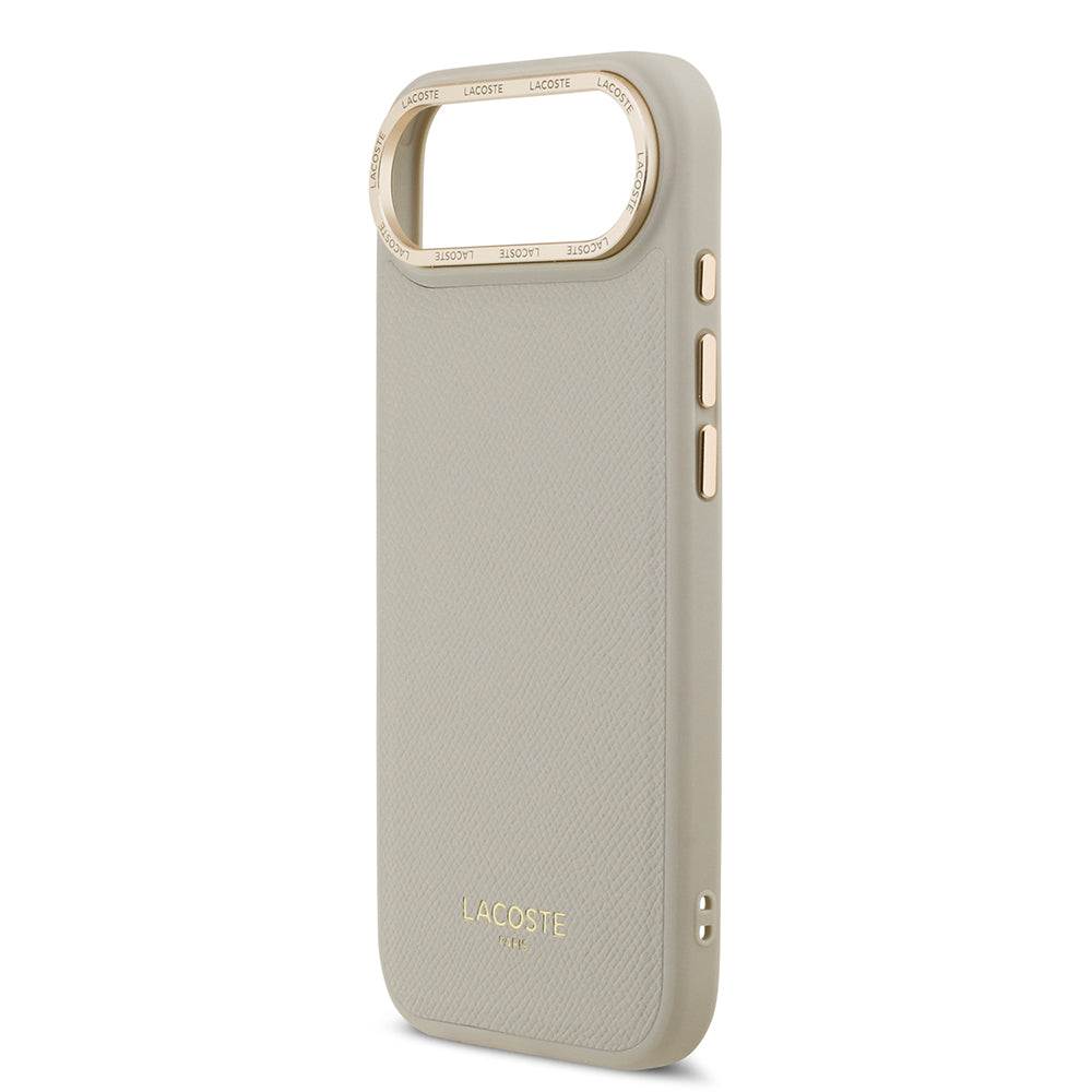 iPhone 17 Air Kılıf Lacoste Orjinal Lisanslı M-safe Şarj Özellikli Champs Elysees PU Deri Tasarımlı Kapak