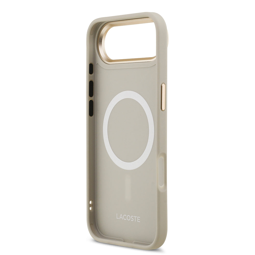 iPhone 17 Air Kılıf Lacoste Orjinal Lisanslı M-safe Şarj Özellikli Champs Elysees PU Deri Tasarımlı Kapak