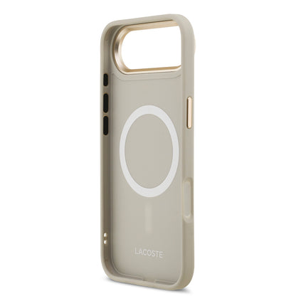 iPhone 17 Air Kılıf Lacoste Orjinal Lisanslı M-safe Şarj Özellikli Champs Elysees PU Deri Tasarımlı Kapak