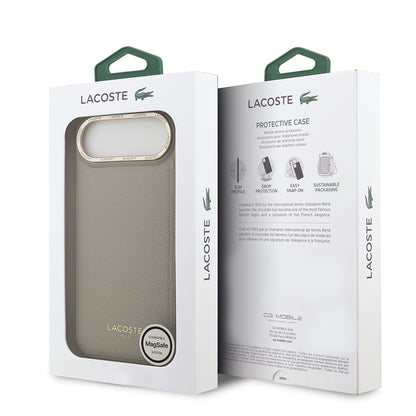 iPhone 17 Air Kılıf Lacoste Orjinal Lisanslı M-safe Şarj Özellikli Champs Elysees PU Deri Tasarımlı Kapak