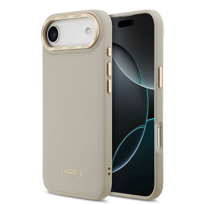 iPhone 17 Air Kılıf Lacoste Orjinal Lisanslı M-safe Şarj Özellikli Champs Elysees PU Deri Tasarımlı Kapak