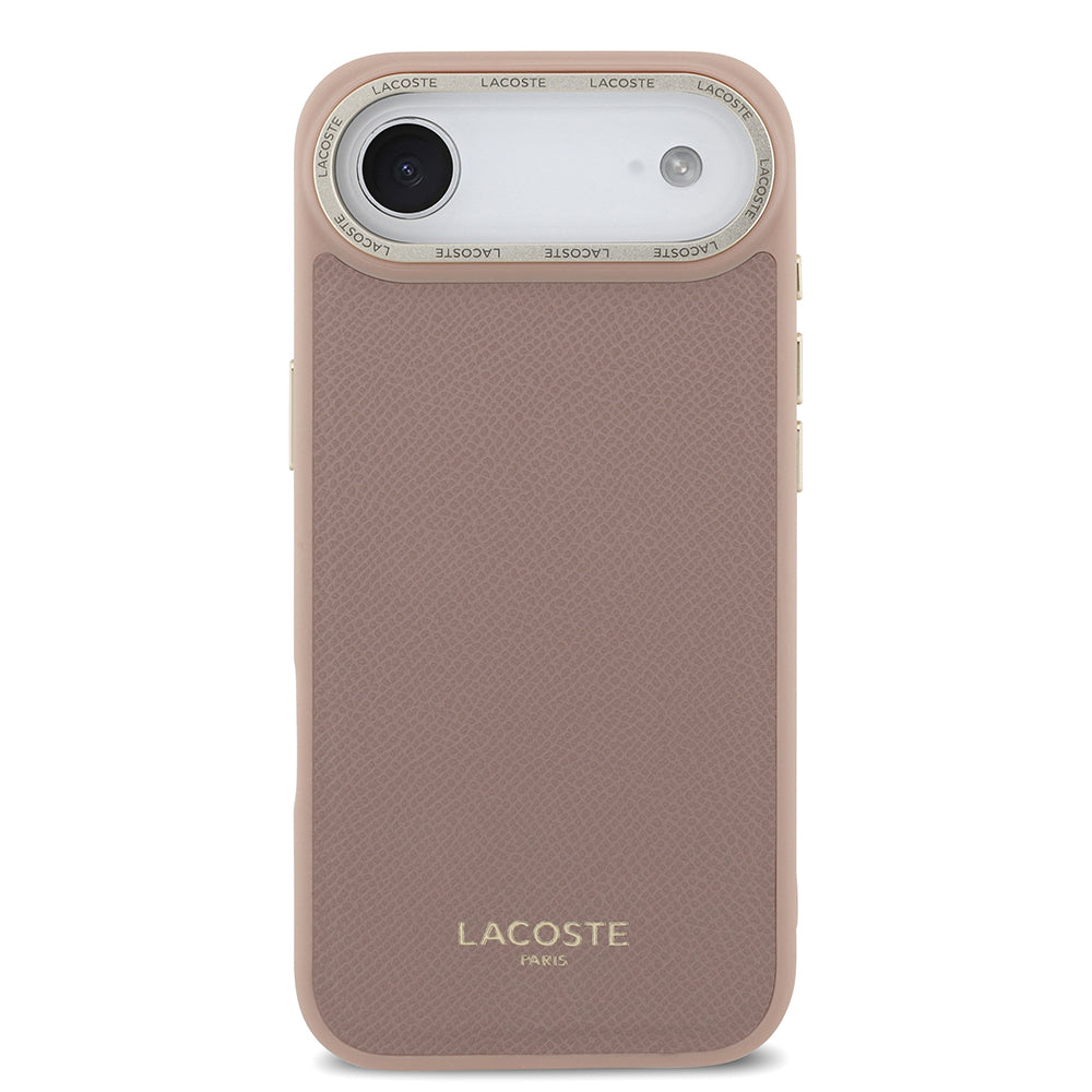 iPhone 17 Air Kılıf Lacoste Orjinal Lisanslı M-safe Şarj Özellikli Champs Elysees PU Deri Tasarımlı Kapak