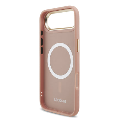 iPhone 17 Air Kılıf Lacoste Orjinal Lisanslı M-safe Şarj Özellikli Champs Elysees PU Deri Tasarımlı Kapak