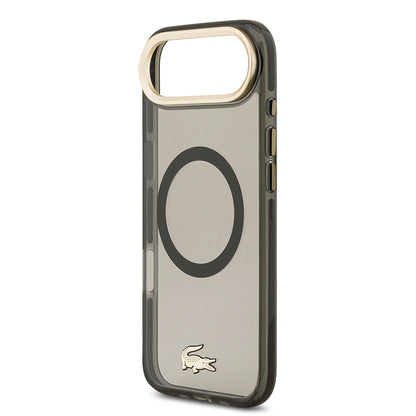 iPhone 17 Air Kılıf Lacoste Orjinal Lisanslı M-safe Şarj Özellikli Gold Timsah Logolu Buzlu Kapak