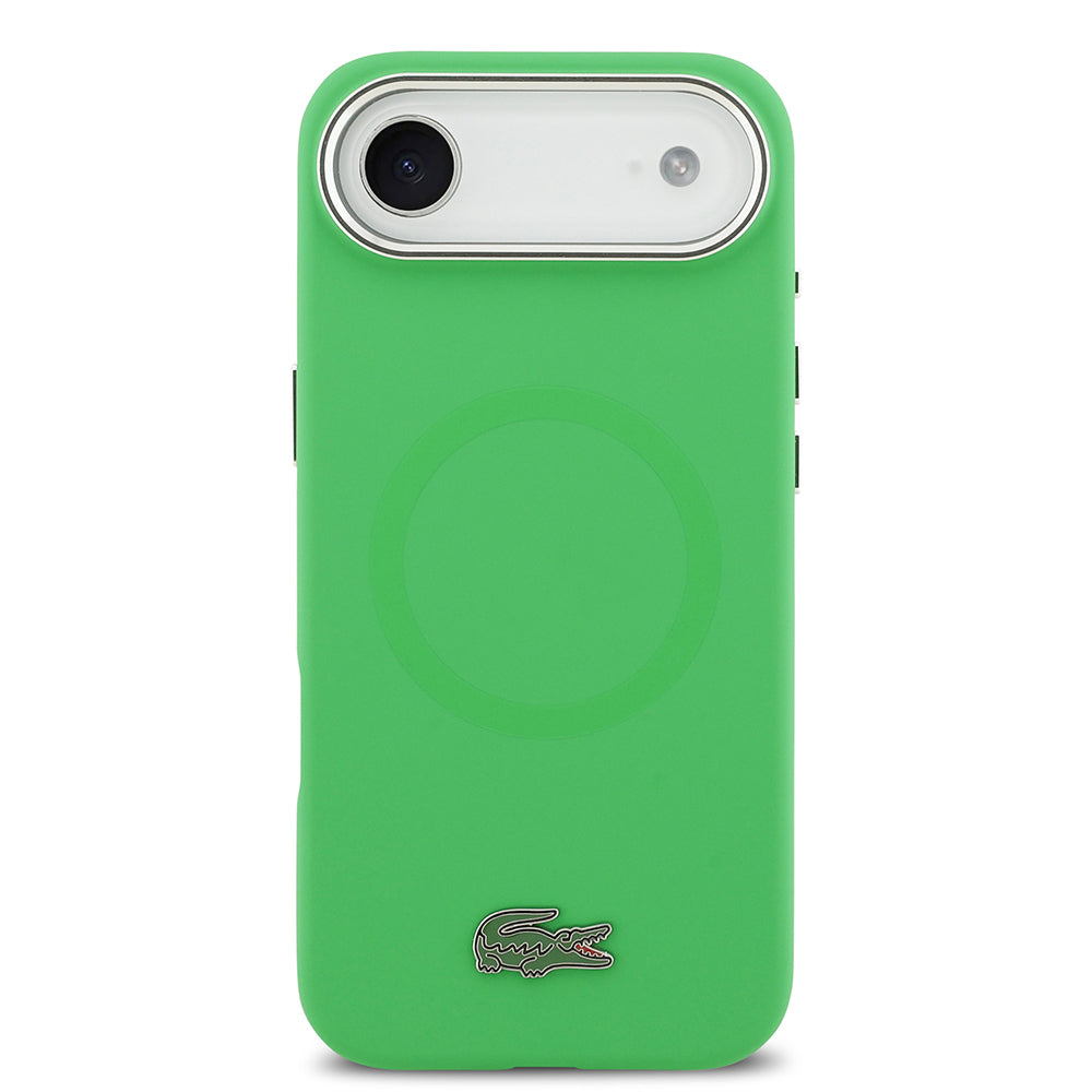 iPhone 17 Air Kılıf Lacoste Orjinal Lisanslı M-safe Şarj Özellikli İkonik Logolu Metal Kamera Çerçeveli Silikon Kapak