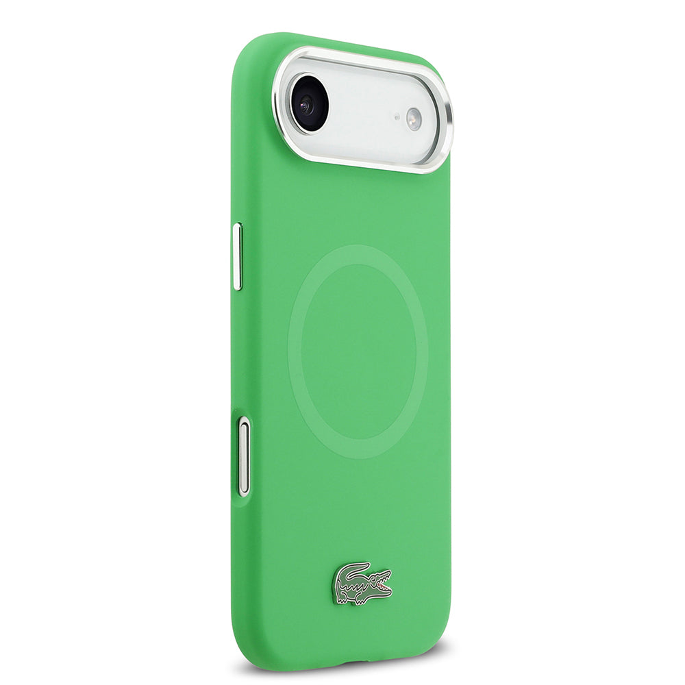 iPhone 17 Air Kılıf Lacoste Orjinal Lisanslı M-safe Şarj Özellikli İkonik Logolu Metal Kamera Çerçeveli Silikon Kapak
