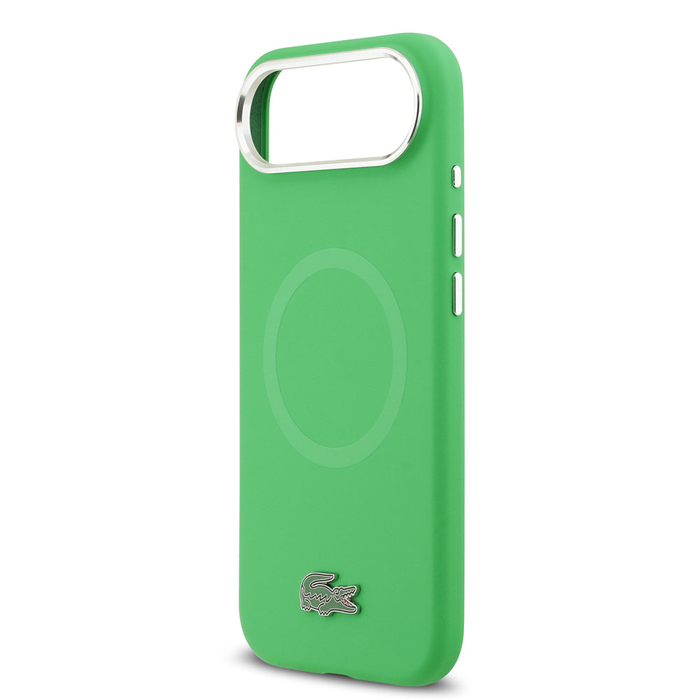 iPhone 17 Air Kılıf Lacoste Orjinal Lisanslı M-safe Şarj Özellikli İkonik Logolu Metal Kamera Çerçeveli Silikon Kapak