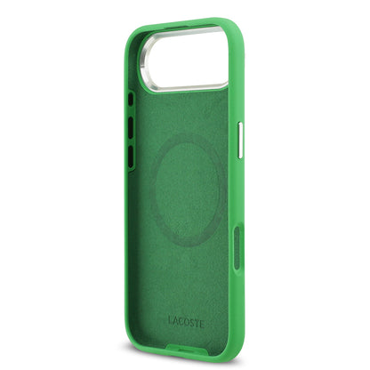 iPhone 17 Air Kılıf Lacoste Orjinal Lisanslı M-safe Şarj Özellikli İkonik Logolu Metal Kamera Çerçeveli Silikon Kapak