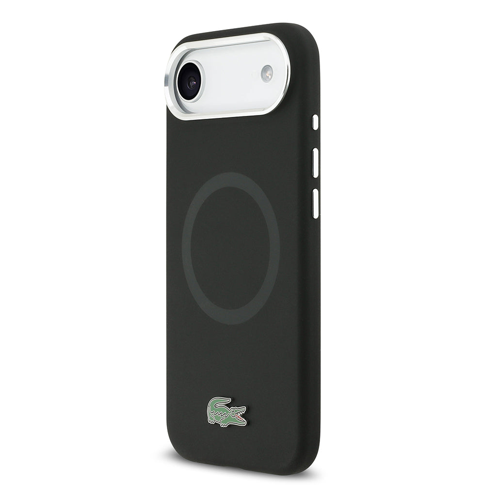 iPhone 17 Air Kılıf Lacoste Orjinal Lisanslı M-safe Şarj Özellikli İkonik Logolu Metal Kamera Çerçeveli Silikon Kapak
