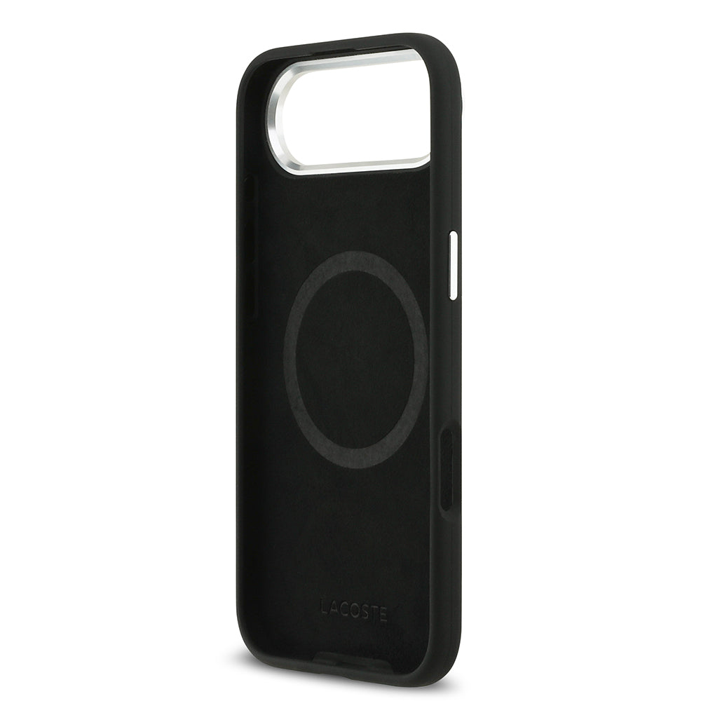 iPhone 17 Air Kılıf Lacoste Orjinal Lisanslı M-safe Şarj Özellikli İkonik Logolu Metal Kamera Çerçeveli Silikon Kapak