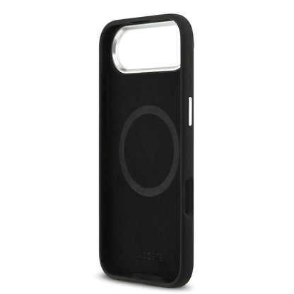 iPhone 17 Air Kılıf Lacoste Orjinal Lisanslı M-safe Şarj Özellikli İkonik Logolu Metal Kamera Çerçeveli Silikon Kapak
