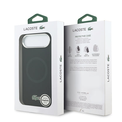 iPhone 17 Air Kılıf Lacoste Orjinal Lisanslı M-safe Şarj Özellikli İkonik Logolu Metal Kamera Çerçeveli Silikon Kapak