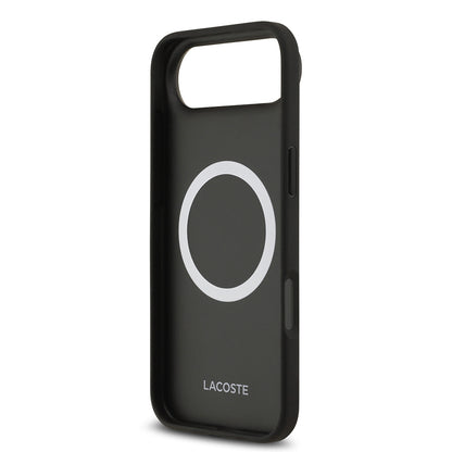 iPhone 17 Air Kılıf Lacoste Orjinal Lisanslı M-safe Şarj Özellikli PU Deri Tasarımlı Kartlıklı Karışık Monogram Desenli Kapak