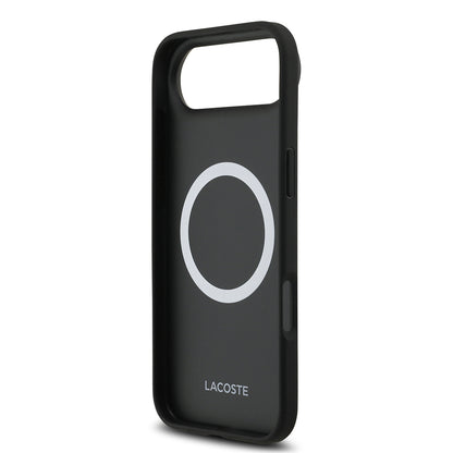 iPhone 17 Air Kılıf Lacoste Orjinal Lisanslı M-safe Şarj Özellikli PU Deri Tasarımlı Kartlıklı Karışık Monogram Desenli Kapak