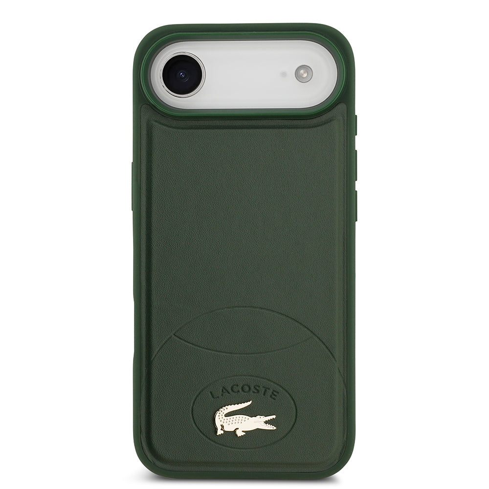 iPhone 17 Air Kılıf Lacoste Orjinal Lisanslı M-safe Şarj Özellikli PU Deri Tasarımlı Metal Logolu Kapak
