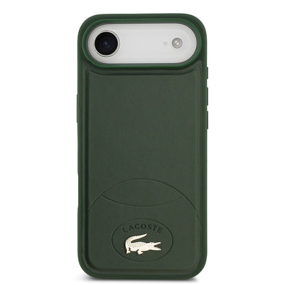 iPhone 17 Air Kılıf Lacoste Orjinal Lisanslı M-safe Şarj Özellikli PU Deri Tasarımlı Metal Logolu Kapak